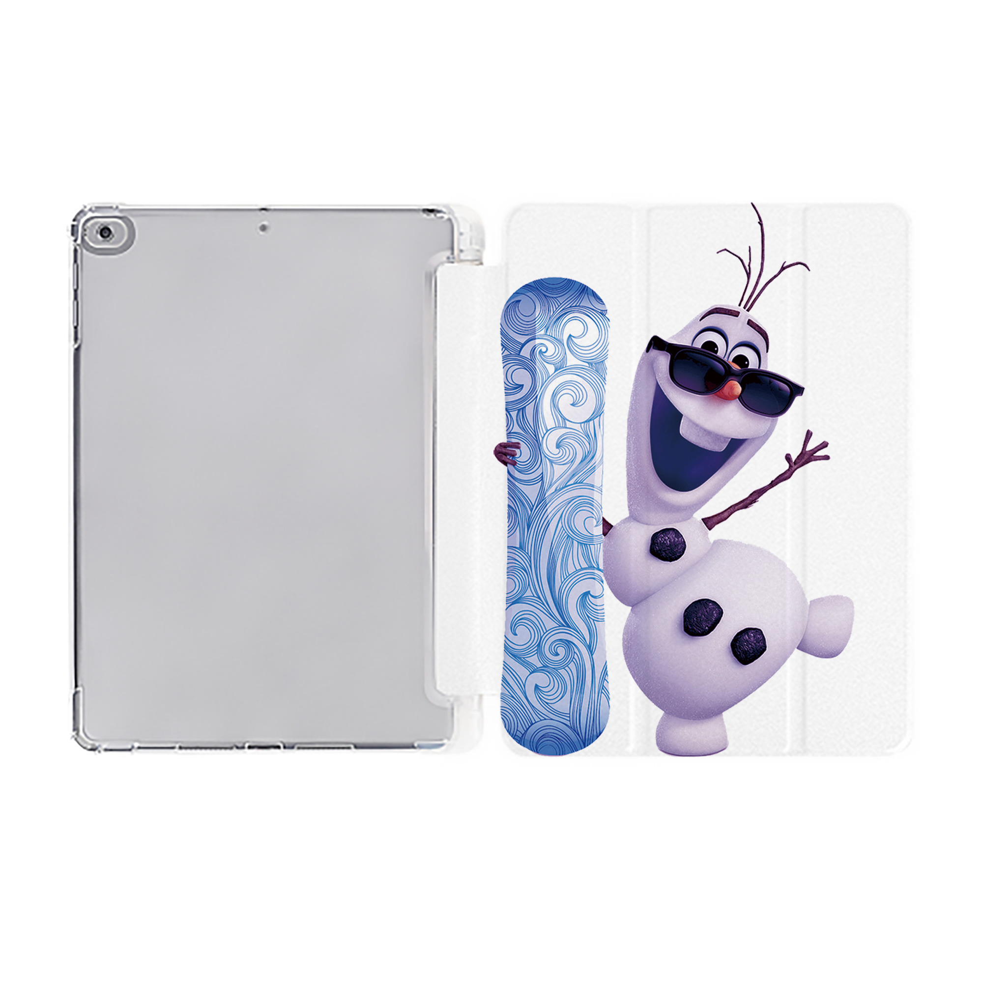 （画像用） アナと雪の女王 アンナ エルサ Frozen Anna Elsa IPad ケース ペン収納付き 三つ折りスタンド PUレザー×シリコン 対応機種9.5/10.5/10.9インチ